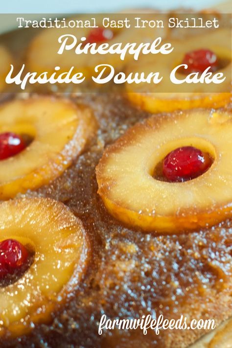 Skillet Pineapple Upside Down Cake Recipe, Skillet Pineapple Upside Down Cake, Pineapple Recipe, Cast Iron Skillet Cooking, Medicine Tips, Iron Skillet Recipes, Cast Iron Skillet Recipes, Cast Iron Recipes, Pineapple Upside