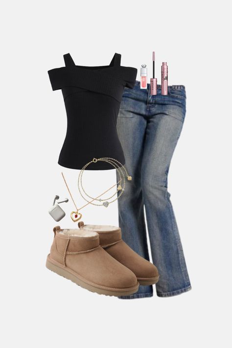 outfit inspo, outfit ideas, outfit, clothes, spring outfits, casual spring outfits, fall outfits, winter outfits, summer outfits, beach outfits, school outfits, school outfit inspo ideas, pretty outfits, elegant outfits, bootcut jeans, flared jeans, uggs, sherpa uggs, sambas, white sambas, campus 00s, gold jewellery, heart necklace, vintage, y2k, aesthetic, clean girl, saltburn, saltburn outfits, hyper feminine outfits, cute, fresita, cute fresita outfits, shoulder off top, dress to impress Uggs Sherpa, Outfits Bootcut Jeans, Sherpa Uggs, Saltburn Outfits, Sambas White, Shoulder Off Top, Hyper Feminine Outfits, Vintage Y2k Aesthetic, Clean Girl Outfits