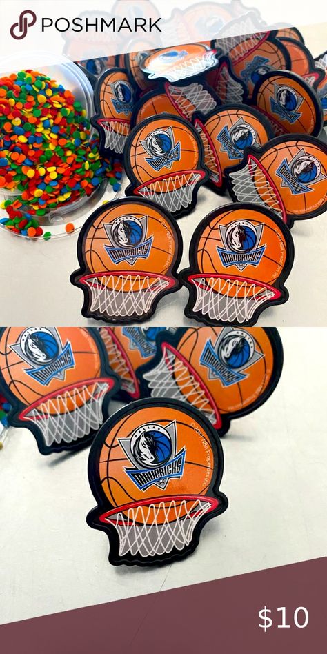 Dallas Mavericks cupcake Toppers Dallas Mavericks Birthday Party, Dallas Mavericks Basketball, Mavericks Basketball, Confetti Sprinkles, 41st Birthday, Basketball Party, Dallas Mavericks, Cupcake Topper, Bday Party