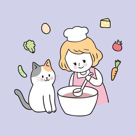 Cooking Pictures, Cat Cooking, Chef Cartoon, Kitchen Cartoon, Cooking Clipart, Cartoon Chef, Clipart Boy, Animated Clipart, Cartoon Mom