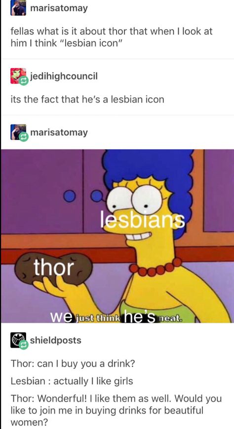 Wlw Tumblr, Lgbt Pride Quotes, Thor God Of Thunder, Loki And Thor, Thor God, Lgbt Humor, Lgbt Memes, God Of Thunder, Lgbtq Funny