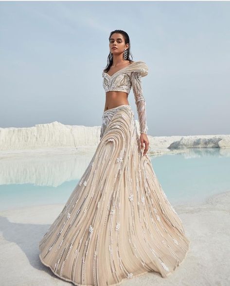 Gaurav Gupta Gowns, Indian Reception Outfit, Sangeet Outfit, Choli Dress, Gaurav Gupta, Trendy Outfits Indian, Bollywood Outfits, Indian Dresses Traditional, Indian Bridal Dress