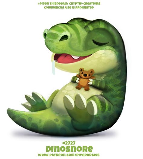 ArtStation - #2727. Dinosnore - Word Play, Piper Thibodeau Cryptid Creations, Piper Thibodeau, Crocodile Tears, Animal Puns, Cute Food Drawings, Cute Animal Drawings Kawaii, Daily Painting, Word Play, Dessin Adorable