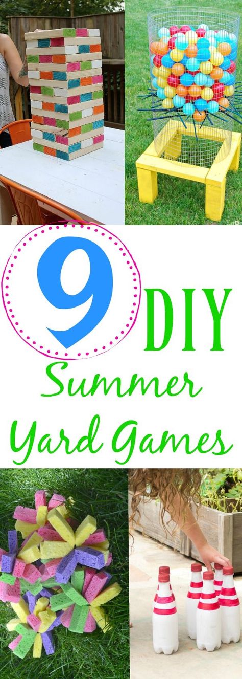 9 diy summer yard games, make your own outdoor games, DIY outdoor games, DIY yard games for kids, DIY yard games, fun games for the backyard, backyard games, backyard DIY games Summer Yard Games, Backyard Games Diy, Yard Games For Kids, Backyard Games Kids, Outdoor Yard Games, Diy Yard Games, Games For, Diy Summer Crafts, Games Diy