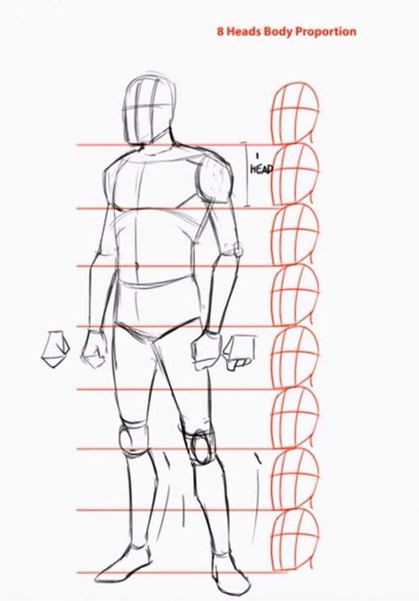 How to draw the human body step by step. How to draw a person tutorial Draw A Person, Drawing Body Proportions, Drawing Proportions, Human Body Drawing, Easy Drawing Steps, Drawing Eyes, Drawing Hair, Human Anatomy Drawing, Body Sketches