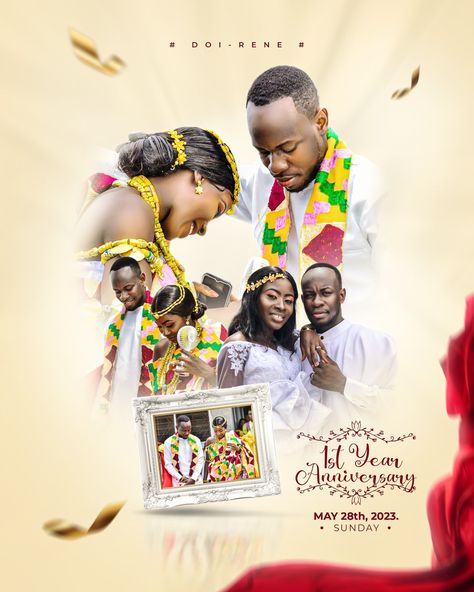 ANNIVERSARY FLYER. Send Forth Flyer, Wedding Anniversary Design Poster, Anniversary Poster Design, Birthday Moodboard, Wedding Banner Design, Dinner Design, African Photography, Design Company Names, Wedding Graphic Design