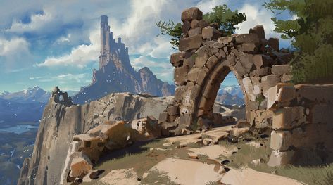 ArtStation - Seat of the Lakeland, Grady Frederick Grady Frederick, Fantasy Environment, Vis Dev, Illustration Fantasy, Matte Paint, Best Brushes, Environment Design, Environmental Art, Digital Painting