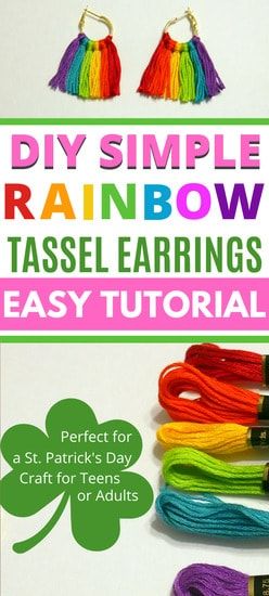 Tutorials Earrings, Craft For Teens, Diy Tassel Earrings, Easy Crafts For Teens, Earrings Diy Handmade, Sell Easy, Rainbow Diy, How To Make Tassels, Diy Crafts For Adults