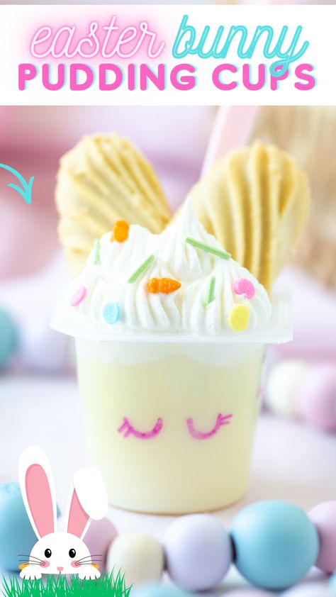 How to Make Easter Bunny Pudding Cups Vanilla Pudding Cups, Vanilla Shortbread Cookies, Easy Dessert Idea, Vanilla Shortbread, Easy Easter Desserts, Pudding Flavors, Easter Pudding, Easter Desserts, Frosting Tips