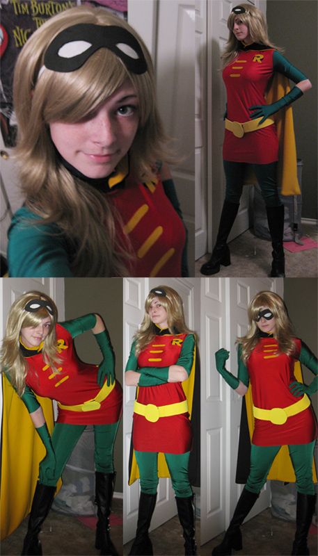 Robin Girl Costume, Robin Halloween Costume, Stephanie Brown Robin, Teen Titans Outfits, Batman And Robin Costumes, Robin Girl, Diy Superhero Costume, Teen Titans Cosplay, Batman Girl