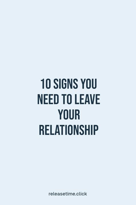 Are you questioning your relationship? Find out the 10 clear signs that signal it's time to walk away. From constant sadness to feeling unappreciated, these signs can help you recognize if the love you once had is gone. Read on to discover if you're in a toxic relationship and learn valuable insights that may signal a fresh start is just around the corner. It's never easy to let go, but knowing when it's time can lead to a happier, more fulfilling life Time To Leave Relationships, When The Love Is Gone, How To Let Go Of A Toxic Relationship, When To Leave A Relationship, How To Rekindle Your Relationship, When It’s Time To Leave A Relationship, Why Time Is Important In Relationship, Lack Of Intimacy, In A Toxic Relationship