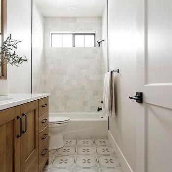 Brown And Gray Bathroom Design Ideas Brown And Grey Bathroom, Brown And Gray Bathroom, Gray Hexagon Tile, Grey Quartz Countertop, Gray Shiplap, Grey Bathrooms Designs, Blue Laundry Rooms, White Mosaic Tiles, Grey Bathroom Tiles