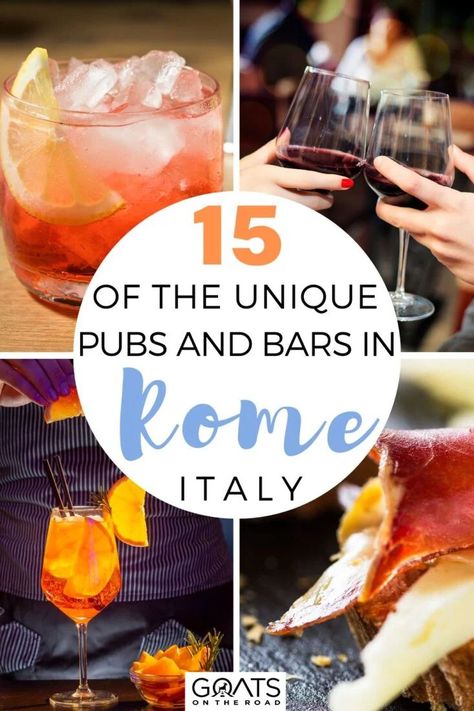 15 Of The Unique Pubs and Bars in Rome, Italy Rome Tips, Italy Trip Planning, Rome Food, Homes In Italy, Best Cocktail Bars, Modern Cocktail, Best Pubs, Classic Bar, Long Term Travel