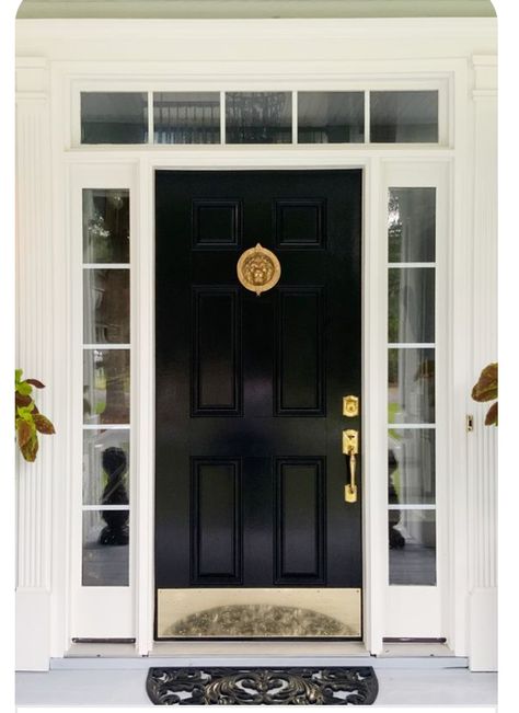 Black Front Door Gold Hardware, Black Front Doors, Gold Hardware, Front Door, Diy Projects