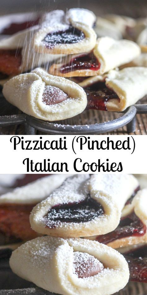 Jam Filled Sour Cream Cookies, Italian Date Cookies, Klotchky Cookies Recipe, Sicilian Christmas Cookies, Pizzicati Italian Cookies, Italian Desserts For A Crowd, Easy Italian Cookies, Pinch Cookies, Kolacky Cookies