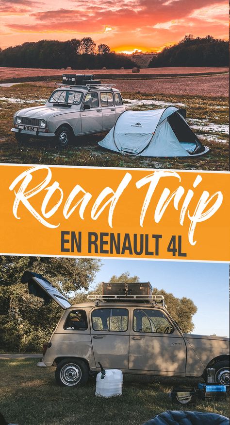 Un road trip 100% français, c'est l'idée originale de Nicolas et Julien de @lepoint2depart . Pour découvrir les routes et villages de France, ces deux vadrouilleurs ont choisi la voiture frenchie par excellence. Une magnifique Renault 4L de 1989. Voici le récit de leur fabuleuse aventure ! Surfboard, Dream Cars, Reno, Road Trip, Voyage, Camping, France, Road, Lifestyle