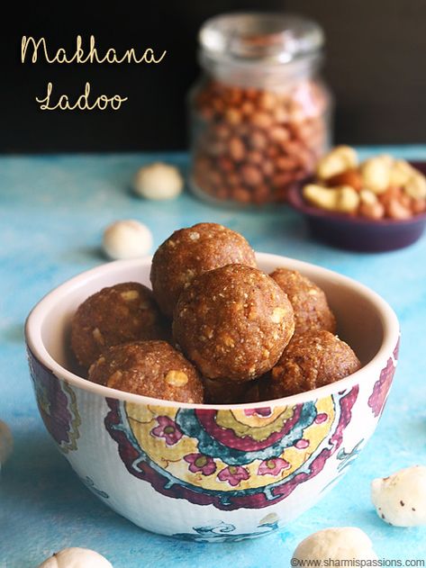 makhana ladoo recipe a quick and healthy ladoo.phool makhana ladoo recipe with video.makhana laddu with nuts and jaggery. Makhana Ladoo Recipe, Makhana Laddu, Roasted Makhana, Laddoo Recipe, Healthy Evening Snacks, Laddu Recipe, Ladoo Recipe, Burfi Recipe, Diwali Food