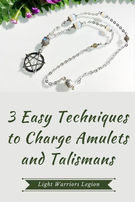 Charge Amulets and Talismans Amulets And Talismans Jewelry, Diy Talisman, Making Potions, Amulets And Talismans, Witch Tools, Easy Spells, Creative Visualization, Modern Magic, Talisman Jewelry