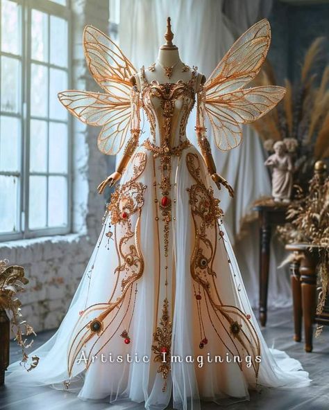 Fairytale Fantasy Dress, Fantasy Dress Art, Fairy Gown, White Wedding Decorations, Fairytale Gown, Dreamy Gowns, Fairy Wedding Dress, Pixie Dress, Magic Dress