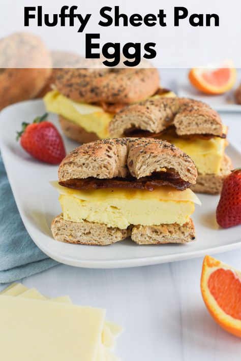 Easy Breakfast Sandwiches, Sheet Pan Eggs, Easy Breakfast Sandwich, Egg Sandwich Breakfast, Breakfast Quiche Recipes, Breakfast Sandwiches, Low Fodmap Recipes, Breakfast Meal Prep, Christmas Breakfast