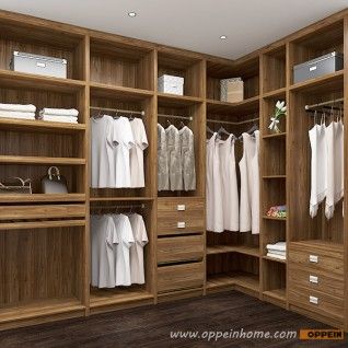 YG16-M07: 2016 Classic Wood Grain Melamine Walk In Closet Closet Design Plans, Wooden Wardrobe Design, Wooden Closet, Dream Closet Design, Walk In Closet Design, House Interior Design Styles, Closet Design Layout, Closet Renovation, Luxury Closets Design