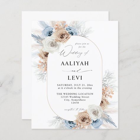 Budget Blue & Beige Boho Floral Wedding 2 Blue And Beige Wedding, Beige Wedding Theme, Boho Floral Wedding, Wedding Background Images, Wedding Invitation Background, Budget Wedding Invitations, Beige Wedding, Beige Boho, Wedding Invitations Boho