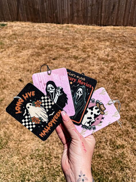 Freshie Hangers, Toddler Accessories, Cute Car Accessories, Spooky Scary, Car Air Fresheners, Scent Bottle, Car Freshener, Ghost Faces, Small Bottles