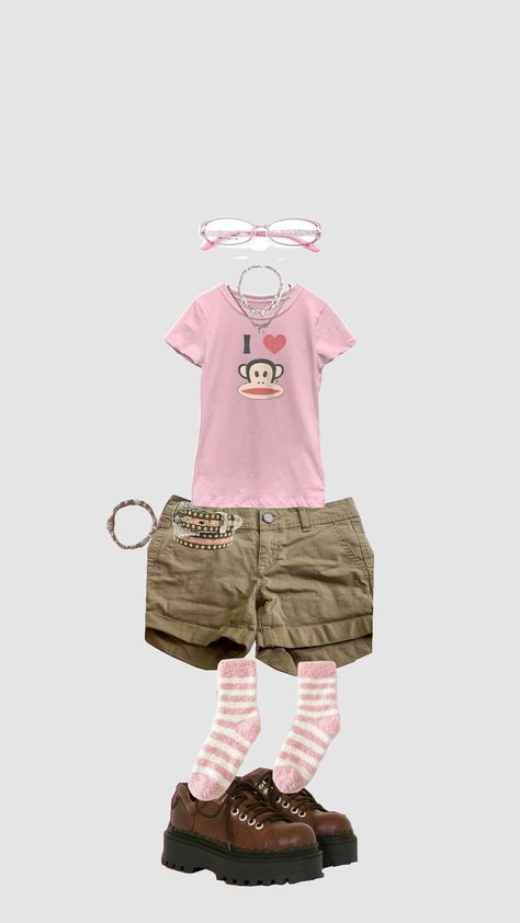 cute Paul frank outfit Paul Frank Monkey Pajamas, Paul Frank Outfit, Paul Frank Clothes, Josie Outfits, Paul Frank Monkey, 2000s Japanese Fashion, Paul Frank, Pretty And Cute, Japanese Fashion