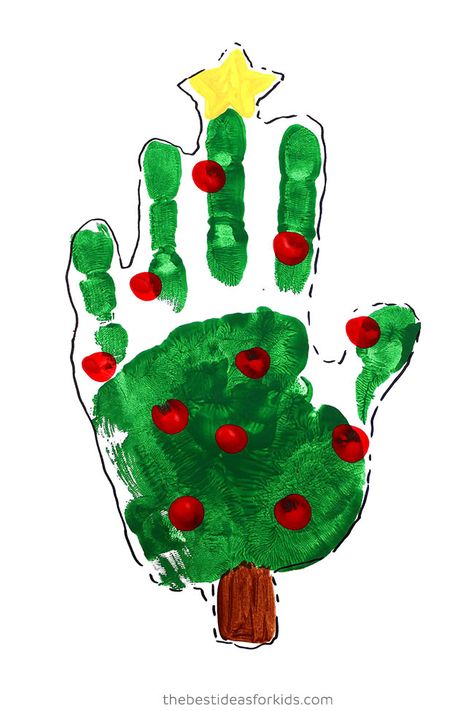 Handprint Christmas Tree with Paint Handprint Art Christmas, Christmas Handprint Art, Hand Christmas Tree, Baby Christmas Crafts, Hand Print Tree, Handprint Christmas Tree, Christmas Handprint, Christmas Art For Kids, Gifts Drawing