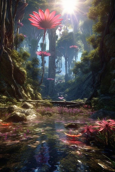 Feytouched Tiefling, Feywild Castle, Feywilds Aesthetic, Fey Wild Aesthetic, Fairy World Aesthetic, Feywild Art, Forest Aesthetic Art, Fantasy Vegetation, Fey Forest