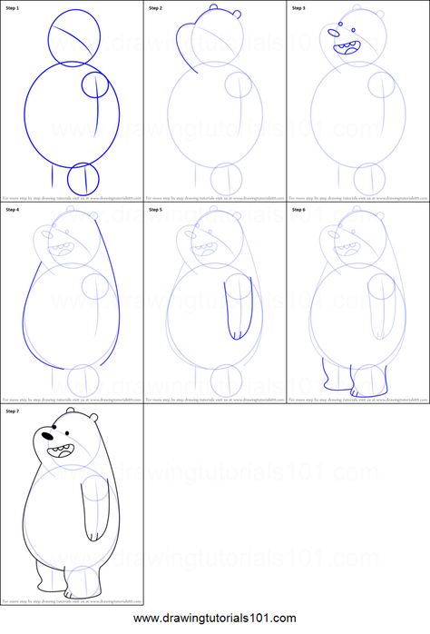 How To Draw We Bare Bears, We Bare Bears Printable, Armband Tattoos, Cartoon Style Drawing, We Bare Bears Wallpapers, Draw Cartoon, Drawing Sheet, Bear Drawing, Human Anatomy Drawing