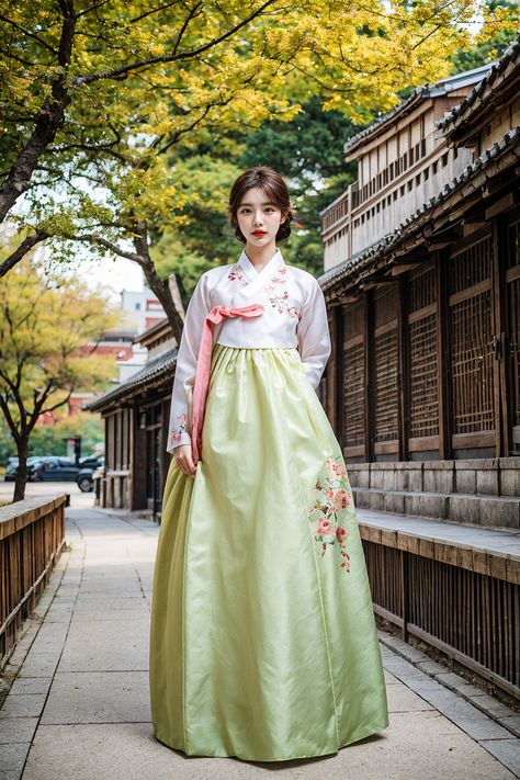 North Korea Traditional Dress, Korean Traditional Dress Royal, Korean Hanbok Princesses, Pretty Hanbok, Traditional Korean Clothing, Hanbok Traditional, Traditional Asian Dress, Korean Traditional Clothing, Korean Traditional Dress