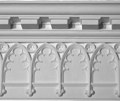 Gothic Architecture Interior, Plaster Molding, Tudor Decor, Gothic Architecture Drawing, Cove Molding, Gothic Arch, Gothic Pattern, House Trim, Floor Trim