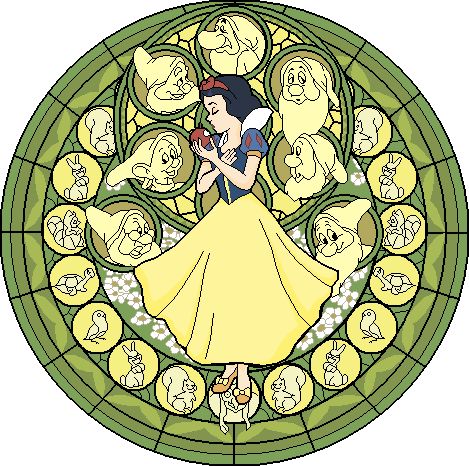 Disney Stained Glass Patterns, Disney Stained Glass, Disney Princess Tattoo, Sette Nani, Snow White And The Seven Dwarfs, The Seven Dwarfs, Stained Glass Christmas, Disney Princess Pictures, Disney Coloring Pages