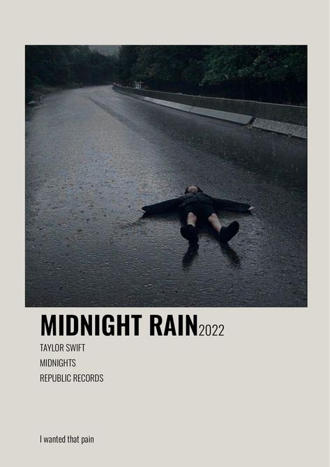 midnight rain minimalist poster midnights taylor swift College Collage, Gracie Core, Midnights Taylor Swift, Midnights Taylor, Song Posters, Creative Book Covers, Music Wall Decor, Minimalist Music, Library Posters