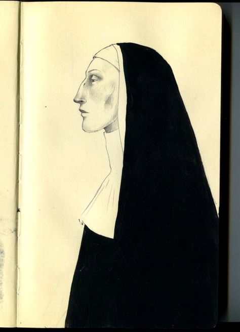 nun. Nun Sketch, Nun Illustration, Bad Nun Drawing, The Nun Drawings, Nun Drawing, Scary Nun Drawing, The Nun Paintings, Veiled Woman, Sister Act