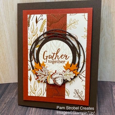 Autumn Punch, Christmas All Year, Fall Cards Handmade, Thanksgiving Cards Handmade, Fall Greeting Cards, Gather Together, Leaf Cards, Ready For Fall, Beautiful Autumn