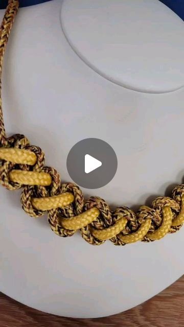 Diy Rope Necklace Tutorial, Macrame Fashion, Macrame Colar, Knitted Necklace, Rope Jewelry, Necklace Tutorial, Macrame Knot, July 17, Rope Necklace