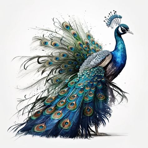 Peacock Poster, Feather Clip Art, Watercolor Peacock, Peacock Drawing, Art Peacock, Peacock Images, Peacock Pictures, Collage Art Projects, Peacock Painting