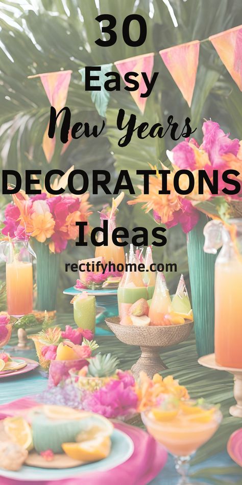 new years decor ideas Table Decor New Years Eve, New Year's Eve Table Decorations, Hawaiian New Years Eve Party, New Years Eve Decorations Table, New Year’s Eve Party Table Setting, New Year Eve Table Decorations, New Year’s Eve Centerpiece, New Year’s Party Decor, New Years Table Setting