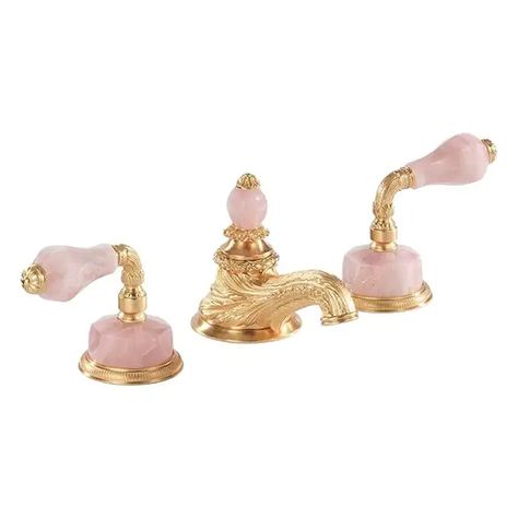 Faucet Gold - 3 For Sale on 1stDibs | gold bathtub faucet set, gold faucet, gold sink faucet Pink And Gold Bathroom, Sherle Wagner, Regency Design, Gold Bathroom, Dream Apartment, Bath Fixtures, Crystal Decor, Neoclassical, Rock Crystal