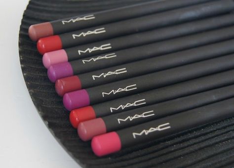 44 MAC Lip Pencils Swatches #AbsolutelyIt #BoldlyBare #Brick #Burgundy #CandyYumYum #Cherry #Chestnut #ChicTrick #Chicory #Croc #Cultured #Currant #CyberWorld #Devirish #Dynamo #EdgetoEdge #electra #FruitCocktail #GoodTiming #HeSaidSheSaid #Heroine #HipnHappy #Honey #InAnticipation #KissmeQuick #LastingSensation #maclipliners #maclippencils #Magenta #MoretoLove #NakedLine #NiceandSpicy... Mac Lip Liner Swatches, Lip Liner Swatches, Lip Liner Collection, Mac Lip Liner, Lip Pencil Colors, Mac Lip Pencil, Mac Lip, Bridal Boxes, Mac Lips