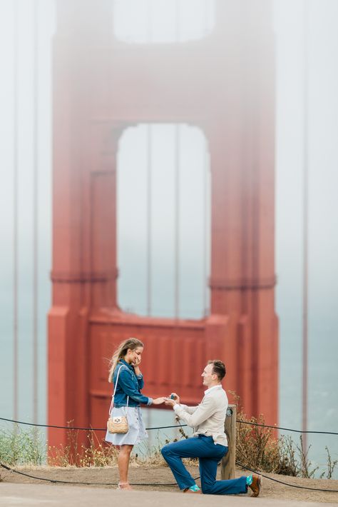 Golden Gate Bridge Proposal #engagement #proposal #engagementring Golden Gate Bridge Proposal, Bridge Proposal, Park Proposal, Engagement Proposal, Golden Gate Park, Surprise Proposal, Proposal Engagement, Engagement Shoot, Engagement Photo