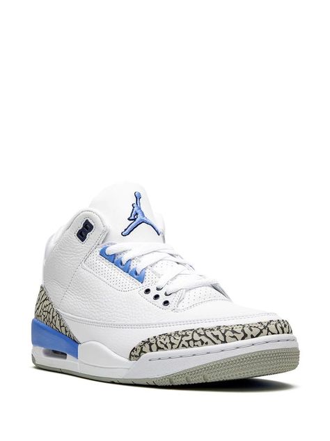 Jordan 3 Blue, Unc Shoes, Jordan Retro 2, North Carolina Tarheels, Carolina Tarheels, Pretty Sneakers, Jordan Retro 3, Blue Jordans, Jordan Shoes Girls