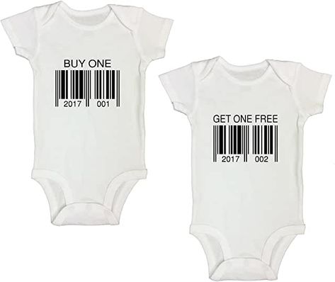 Twin Onesies Funny, Girl Onsies, Twin Baby Clothes, Twin Humor, Twin Onesies, Twin Baby Boys, Boy Girl Twins, Funny Onesies