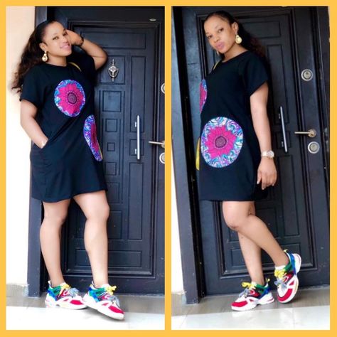 Ankara Short Gown Styles With Sneakers, Trending Ankara Styles, Short Gown Styles, Ankara Short, Ankara Short Gown Styles, African Dresses For Kids, Short African Dresses, African Dresses Modern, African Wear Dresses