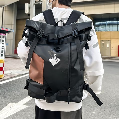 2024 Large Capacity Techwear Waterproof Casual Backpack Boys Girls Multifunction Hip Hop School Bag Edge Fashion, Mens Backpack Travel, Waterproof Travel Bag, Trendy Backpacks, Personalized Backpack, Rucksack Backpack, Laptop Rucksack, Boys Backpacks, Waterproof Backpack