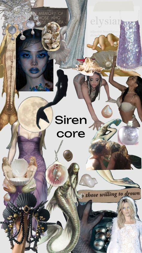 #siren #sirencore #wallpaper #beachy #ocean #aesthedic #sirenaesthedic #cute Siren Bathing Suit, Plus Size Siren Costume, Dark Mermaid Fashion, Siren Style Aesthetic, Sea Siren Aesthetic, Siren Aesthetic Costume, Dark Siren Fashion, Dark Siren Costume Ideas, Mermaid Cosplay Sirens