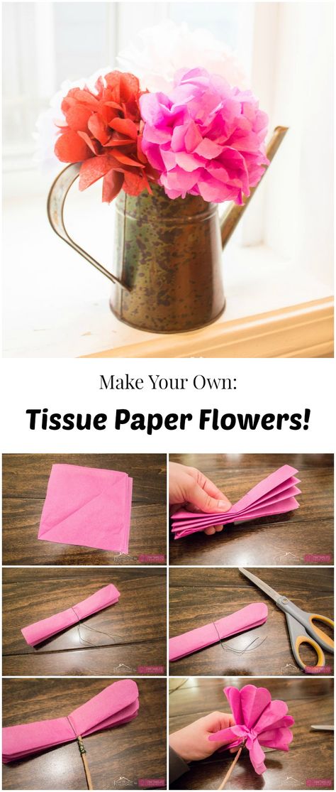 Diy Tissue Paper Flowers, Paper Flower Centerpieces, Diy Frühling, Tissue Paper Flowers Diy, Tissue Flowers, Easy Paper Flowers, How To Make Paper Flowers, Tissue Paper Flowers, Paper Flower Tutorial