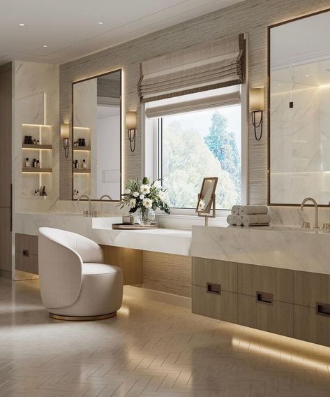 Luxury Bathroom Ideas Master Suite, Master Bathrooms Luxury, Master Ensuite Bathroom, Luxury Ensuite, Makeover Bathroom, Interior Design Bathroom, Bathrooms Luxury, Ideas Baños, Luxury Bathroom Master Baths